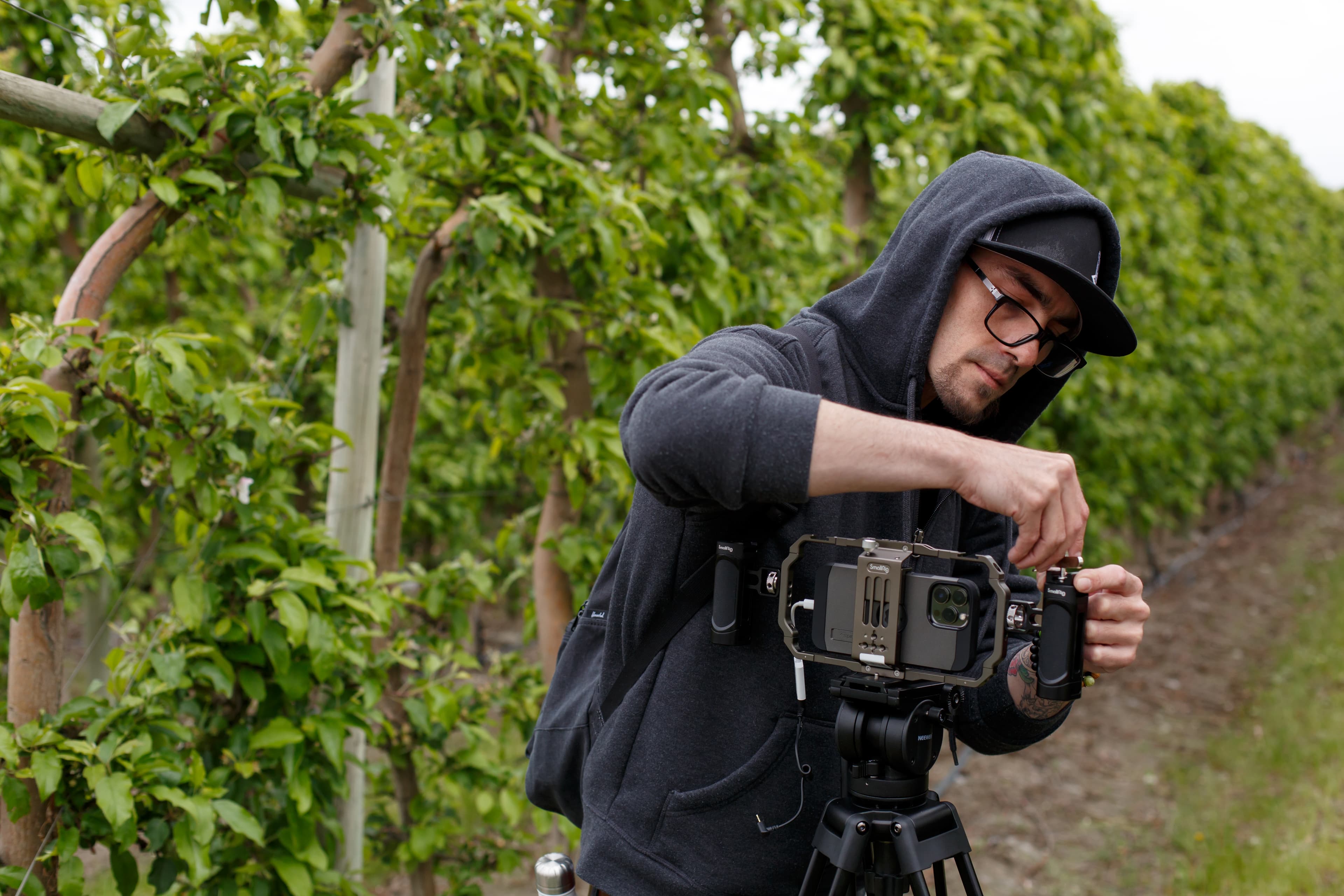 Setting up a live stream in the Okanagan.