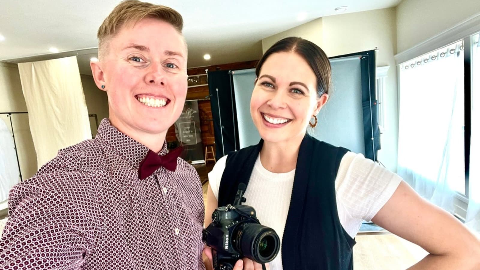 Host Misty Zanger speaks with one of the series guests, Cori Stodolka, a local Medicine Hat photographer who is also a member of the Women in Business, a local not-for-profit organization.