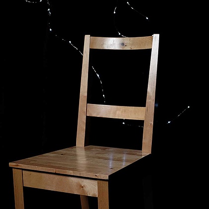 A simple chair where the kids will sit one at a time during their interviews.