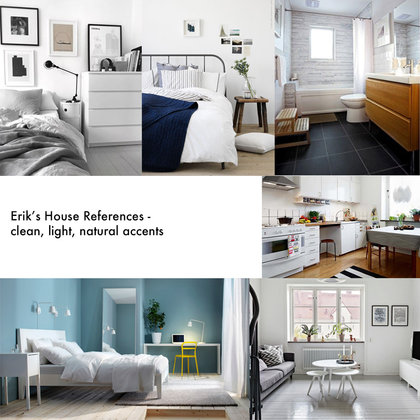 Erik's apartment is perfect. Everything has its place, is clean and methodical, nothing is out of place or missing. The house is very monochromatic with earthy accents. It looks straight out of the Ikea catalogue.