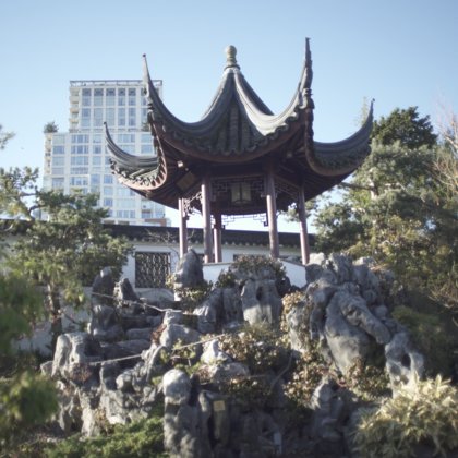 The Sun Yat Sen Gardens is a perfect location for us to shoot in because it offers a juxtaposition that is uniquely Vancouver, and unique to Chinese culture in Vancouver.  It is deeply historical (and particularly connected to Jen's story as a Taiwanese person), linked deeply to the geography, yet it his in the middle of an urban metropolis.  We also have a relationship with the Sun Yat Sen Gardens and we plan on doing some shooting there for this documentary.