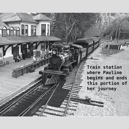 We open our doc with Pauline Johnson standing on the tracks beside the train station as she waits to hear the train arrive.