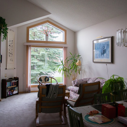 Daisy's parents immigrated from China to Calgary as young adults, so her home is filled with a mixture of classic Chinese and more "Canadian" pieces (such as Chinese calligraphy on a large scroll, facing a large moose-in-the-Canadian-forest painting).