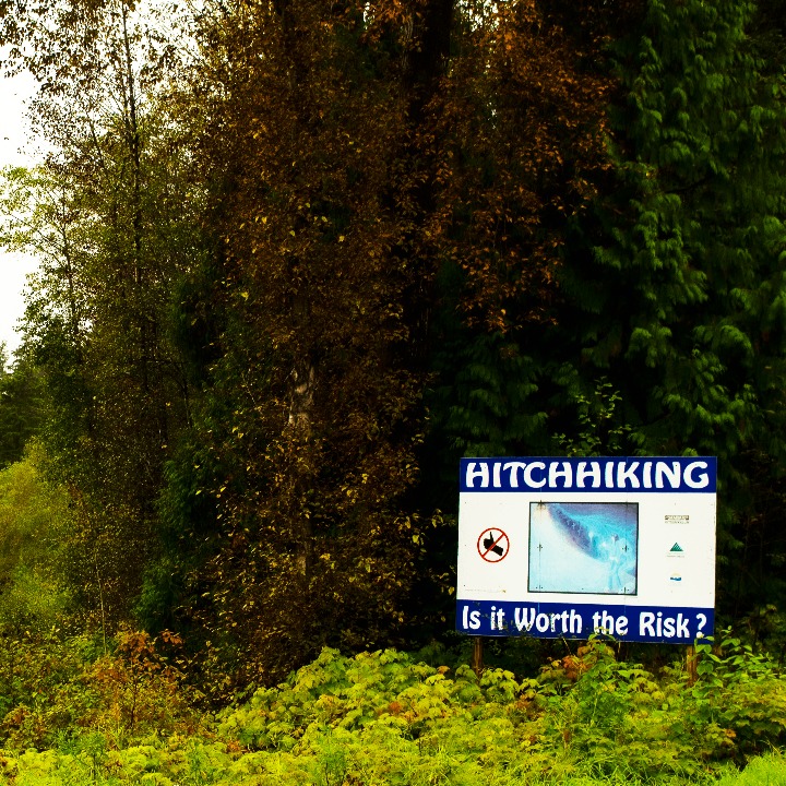Signage warning of the dangers of hitchhiking is a safety precaution that was advocated for and has been implemented along Highway 16.